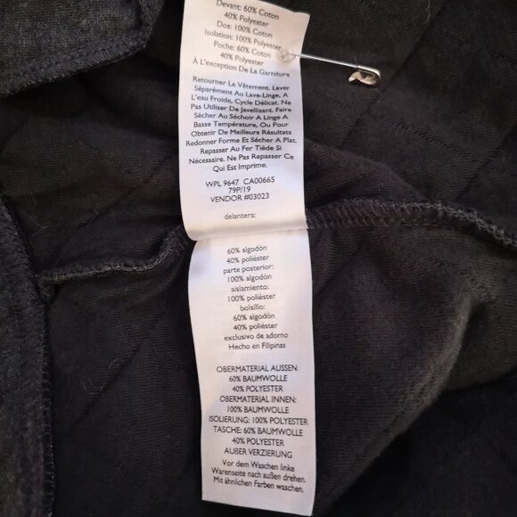 Eddie Bauer Ladies Full Zip Dark Grey Quilted Look Jacket - Picture 8 of 11